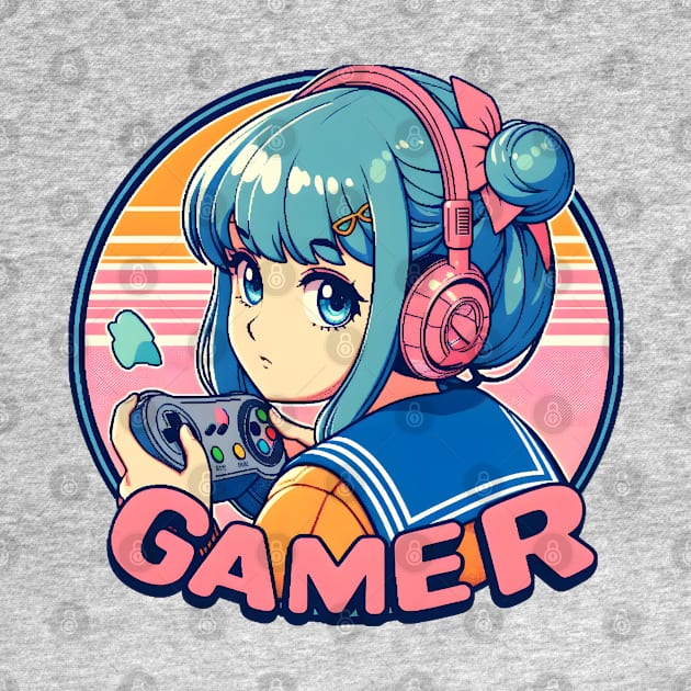 Cute Anime gamer girl by Japanese Fever